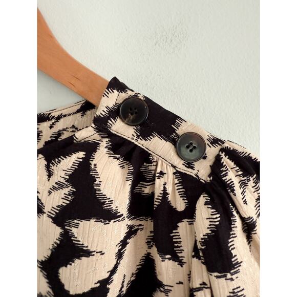 Sézane | Sezane | Linon Blouse in Black & White | Sz 34 / US Sz 2 - Picture 4 of 11